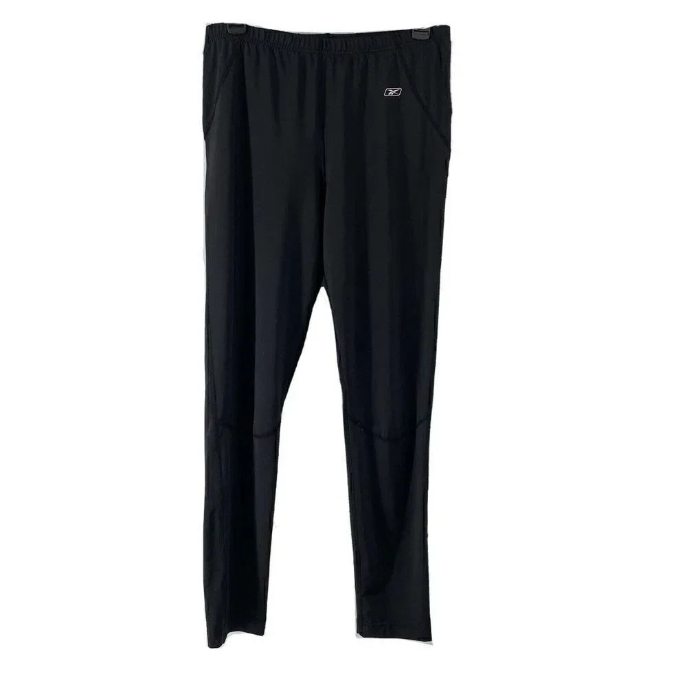Reebok Black Athletic Leggings Large Moisture Wick